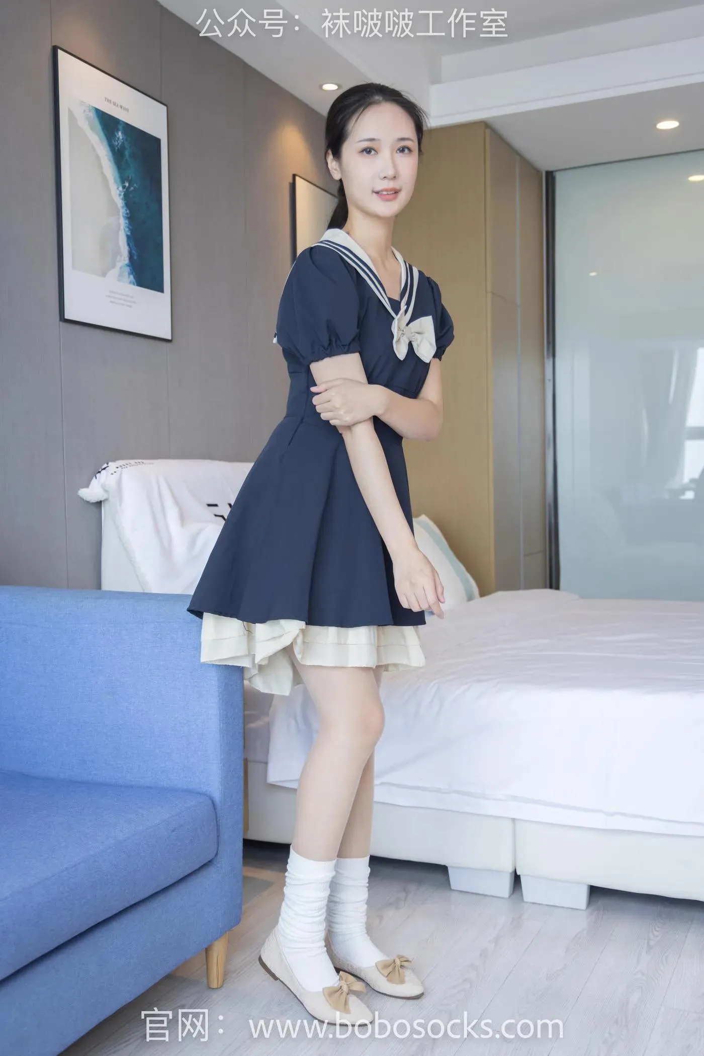 [BoBoSocks袜啵啵]NO.107 小安-平底鞋、白棉袜、肉丝 [140P]插图